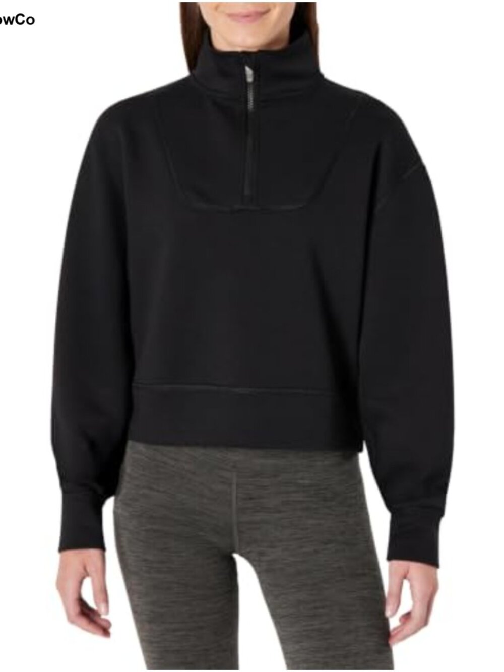 Women's Active Half Zip Pullover Sweatshirt Oversized Cropped